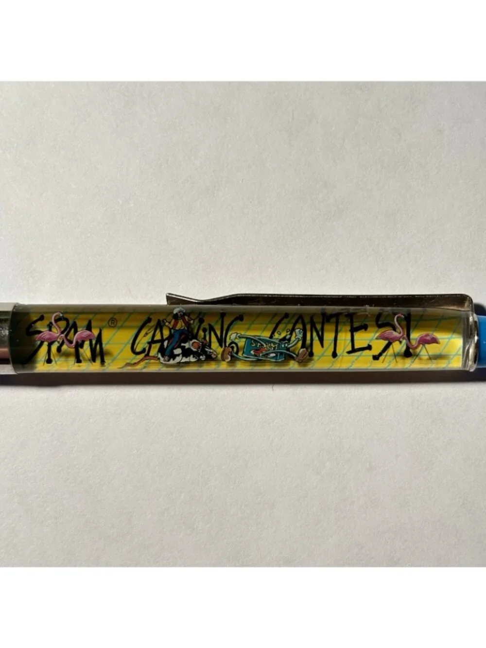 Ruby Montana's Spam Carving Contest Floaty Pen Seattle Kitsch Souvenir Shop Vtg